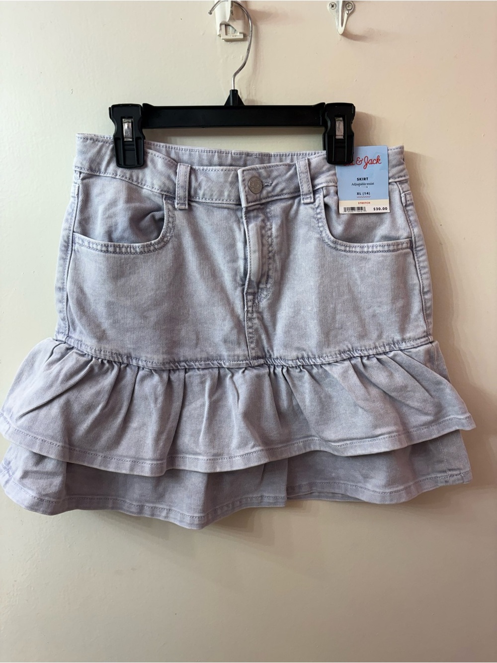Cat & Jack Lavender Ruffle Denim Skirt